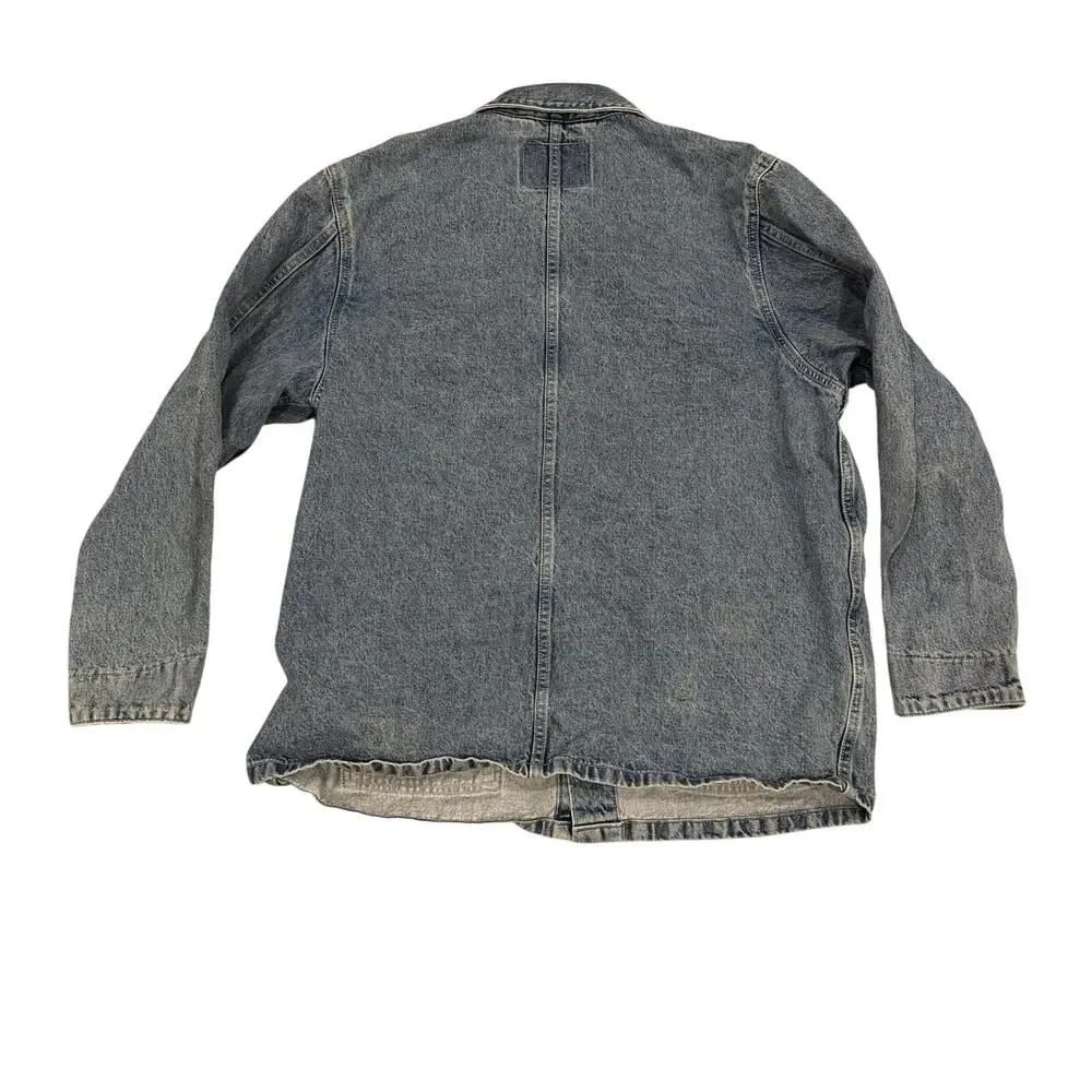 Levi's Relaxed Fit Denim Chore Coat Mens L Blue Medium Wash Workwear GUC